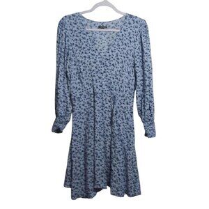 Wild Fable Blue Floral Wrap Style Dress Long